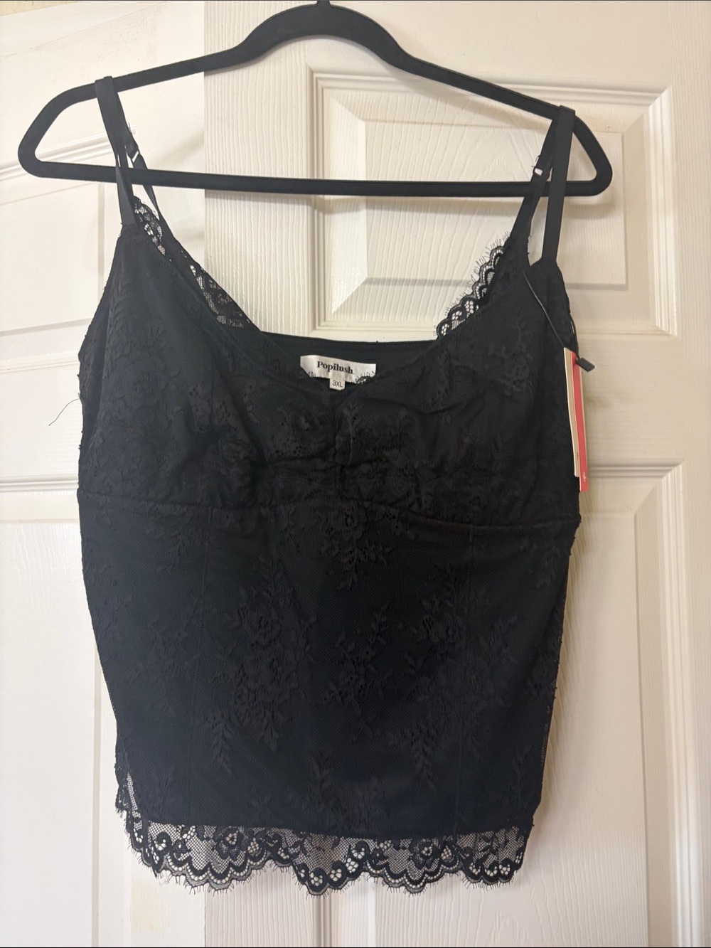 Poplinah Black Lace Trim Camisole